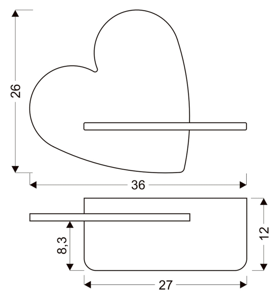 Applique murale LED Heart pour chambre d'enfant rose, bois