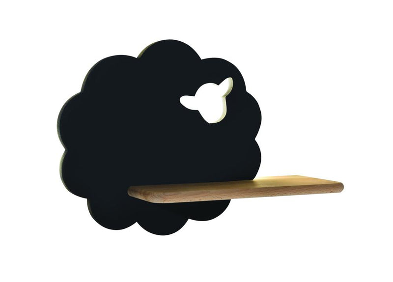 Applique murale LED Sheep pour chambre d'enfant noire, bois (réf. 21-84828)