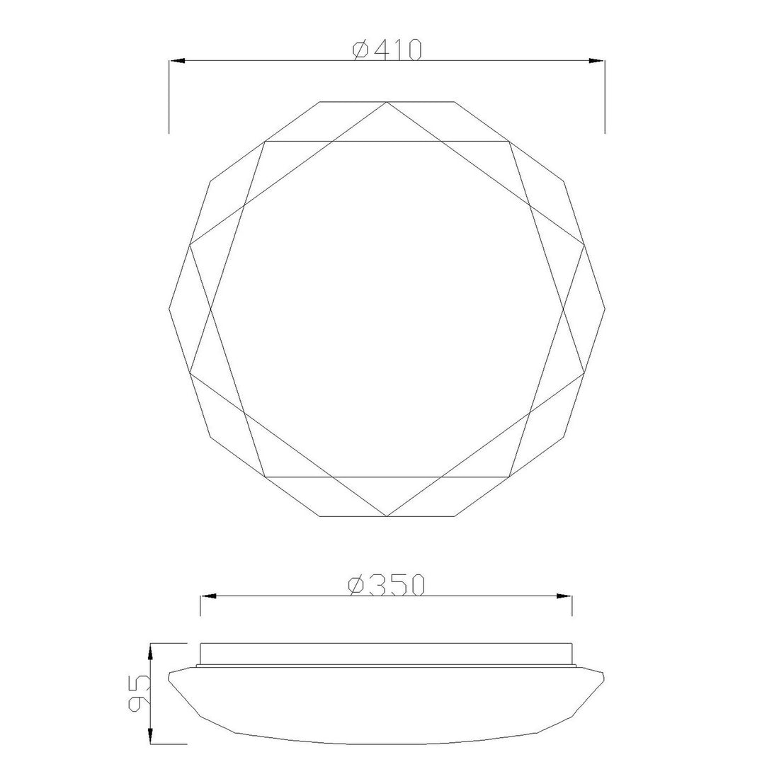 Plafonnier LED Diamante II blanc, Ø 41 cm, 3000 K