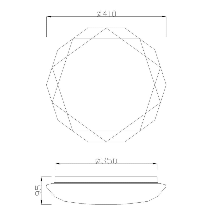 Plafonnier LED Diamante II blanc, Ø 41 cm, 3000 K