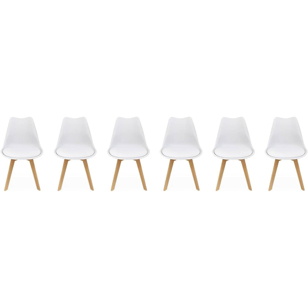 Alice'S Home - Lot De 6 Chaises Scandinaves. Pieds Bois De Hêtre. Chaises 1 Place. Blancs | Designix - Amazon    - https://designix.fr/