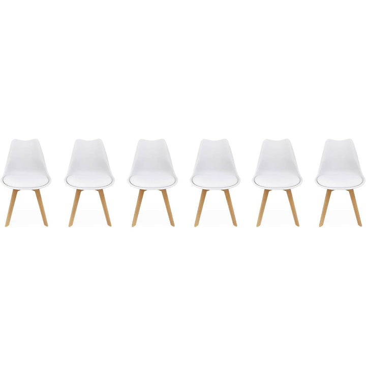 Alice'S Home - Lot De 6 Chaises Scandinaves. Pieds Bois De Hêtre. Chaises 1 Place. Blancs | Designix - Amazon    - https://designix.fr/