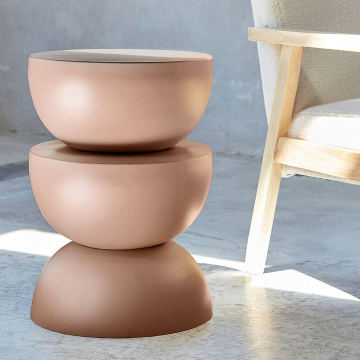 Alice'S Home - Table D'Appoint. Bout De Canapé. Table De Chevet En Métal. Rose. Coumba. Ø32 X H 46.5Cm | Designix - Amazon    - https://designix.fr/