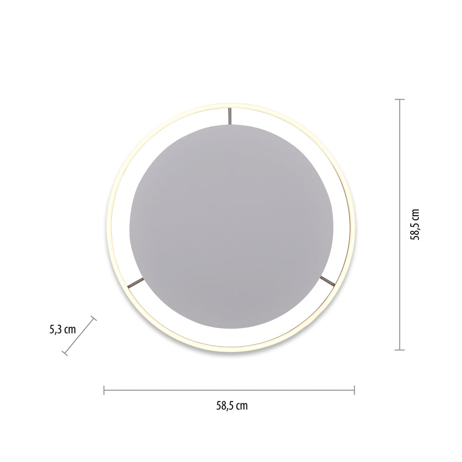 Plafonnier Ritus aluminium, L 58,5 cm