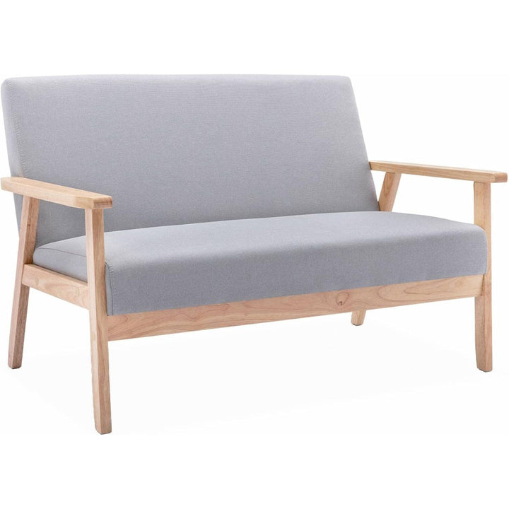 Canapé Banquette Gris Clair Bois et Tissu | Nordic | Designix - Banquette    - https://designix.fr/