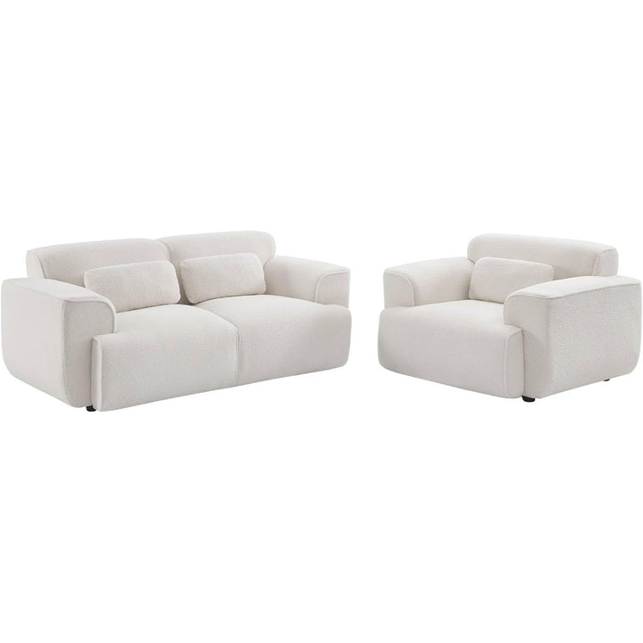 Alice'S Home - Canapé 2 Places. Tissu Bouclette. 2 Coussins Déhoussables. Wallas L 178 X P 97.5 X H 73Cm | Designix - Amazon    - https://designix.fr/