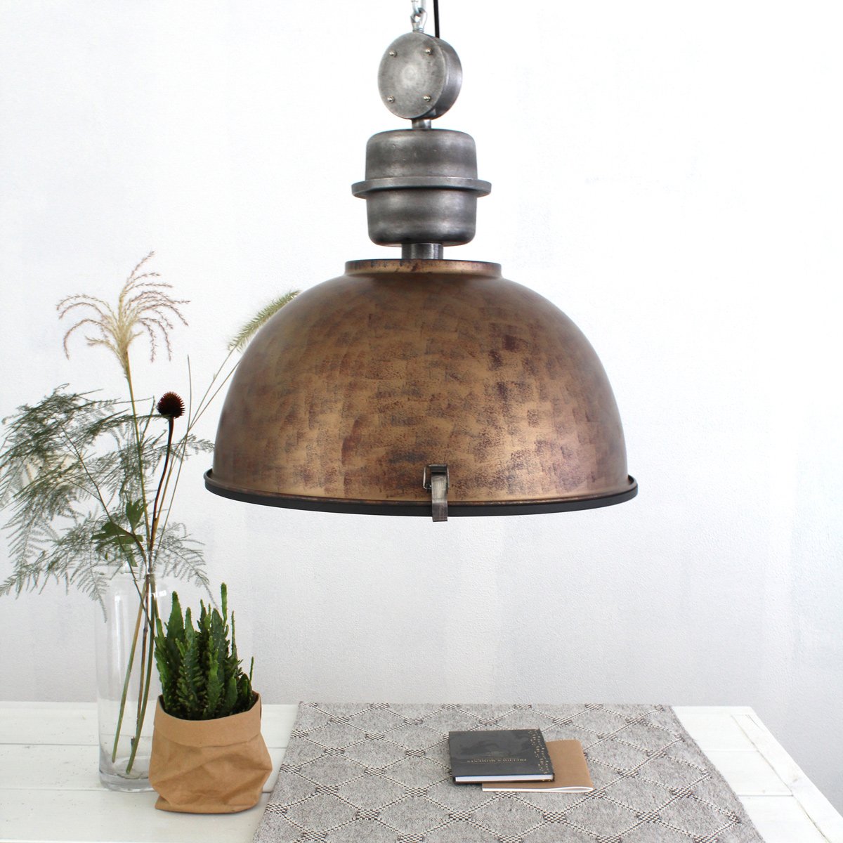 Suspension luminaire Bikkel marron
