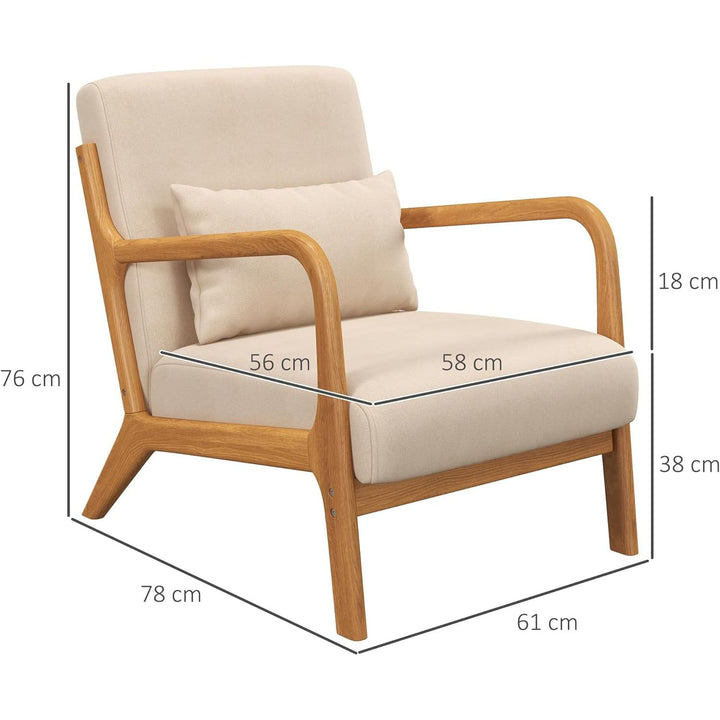 Fauteuil De Salon Avec Cadre En Bois Massif Fauteuil Lounge - Assise Profonde - Accoudoirs - Aspect Velours Beige | Designix -     - https://designix.fr/