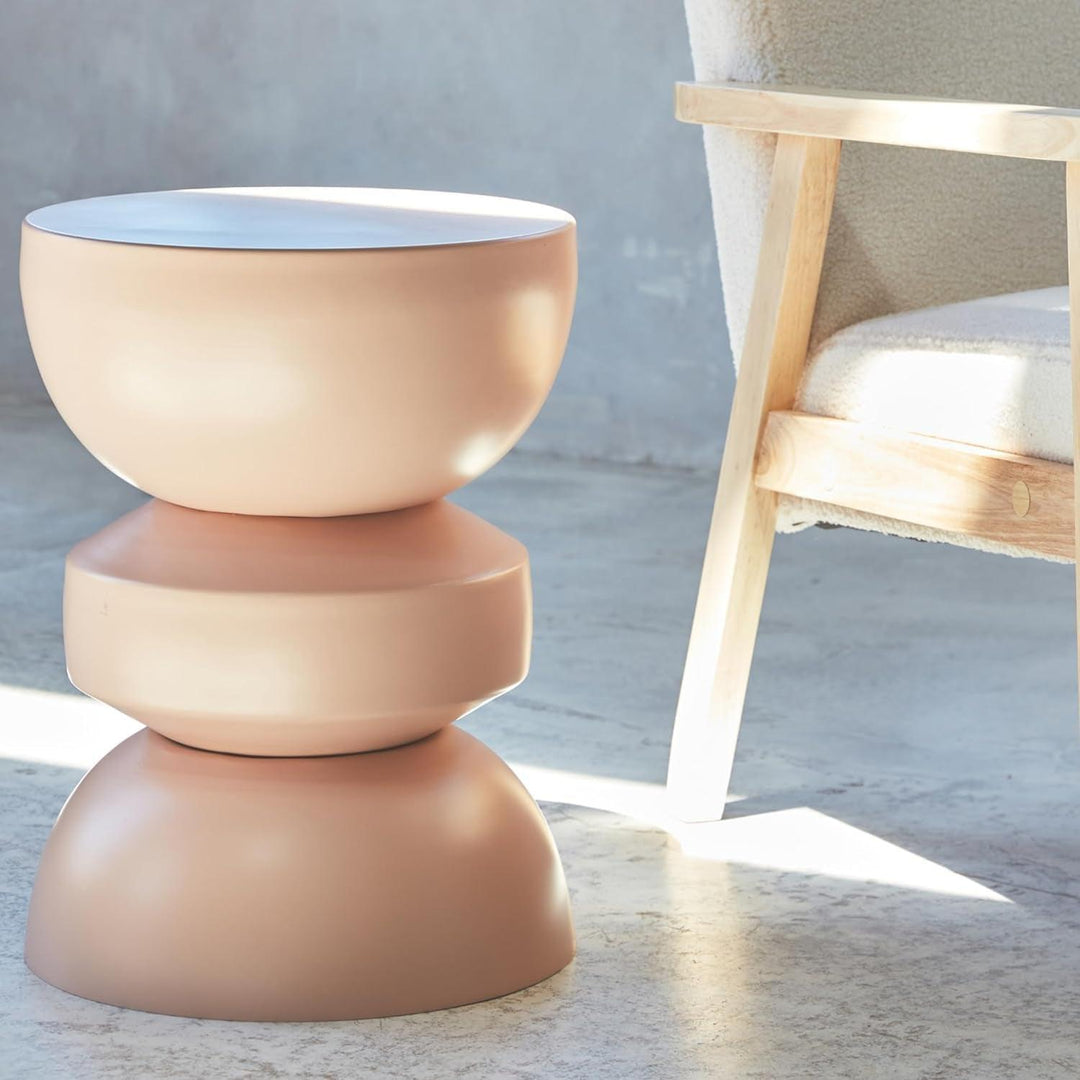 Alice'S Home - Table D'Appoint. Bout De Canapé. Table De Chevet En Métal. Rose. Assa. Ø32 X H 44.5Cm | Designix - Amazon    - https://designix.fr/