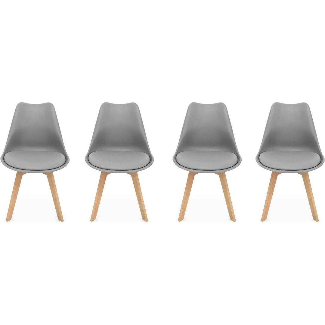 Alice'S Home - Lot De 4 Chaises Scandinaves. Pieds Bois De Hêtre. Chaises 1 Place. Gris | Designix - Amazon    - https://designix.fr/