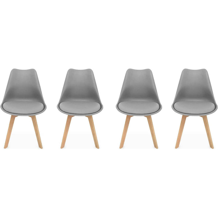 Alice'S Home - Lot De 4 Chaises Scandinaves. Pieds Bois De Hêtre. Chaises 1 Place. Gris | Designix - Amazon    - https://designix.fr/