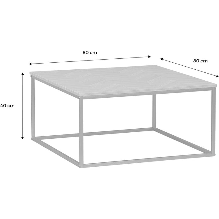 Alice'S Home - Table Basse. Budapest. Décor Chevrons. Structure Métal. L 80 X L 80 X H 40Cm | Designix - Amazon    - https://designix.fr/