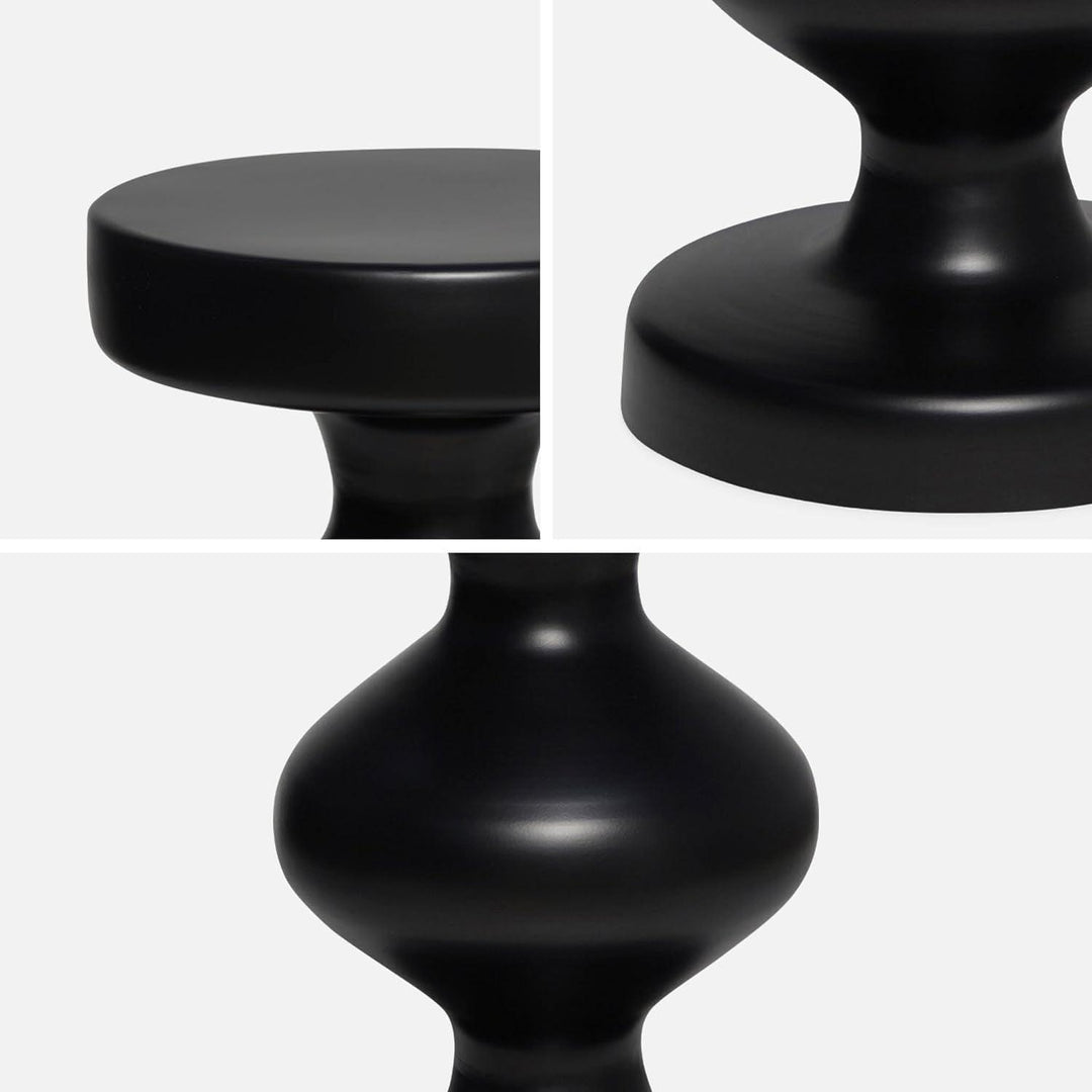 Alice'S Home - Table D'Appoint. Bout De Canapé. Table De Chevet En Métal. Noir. Hawa Ø29.5 X H 47Cm | Designix - Amazon    - https://designix.fr/