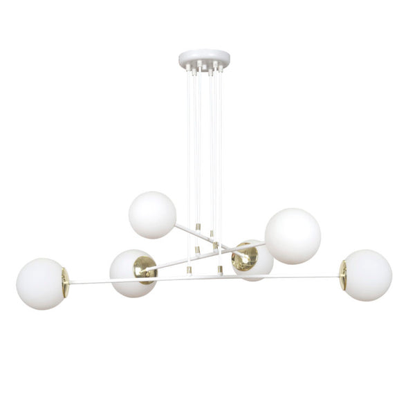 Suspension Ognis 6 lumières blanche
