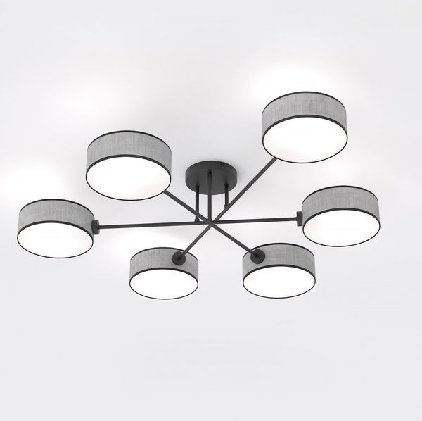 Plafonnier Maga 6 lumières gris