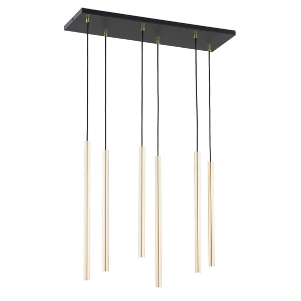 Suspension Selter 6 lumières dorée