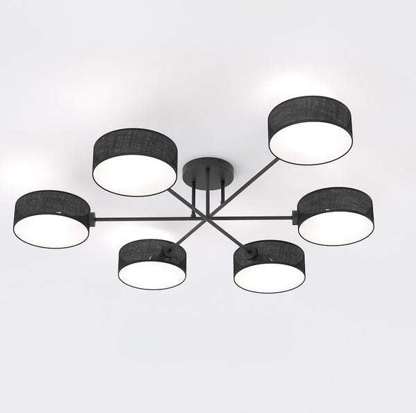 Plafonnier Maga 6 lumières noir