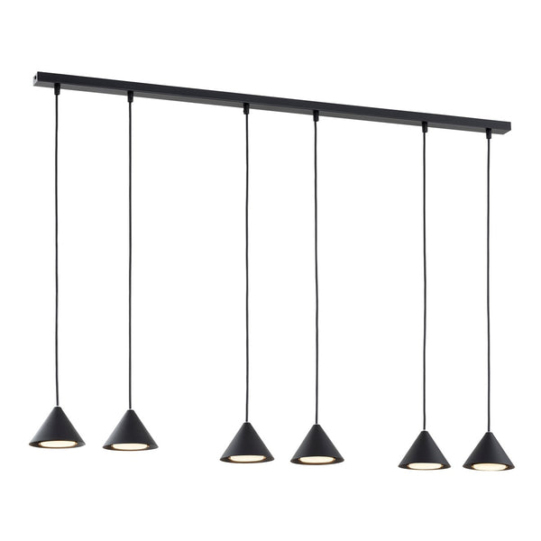 Suspension Elit 6 lumières noire