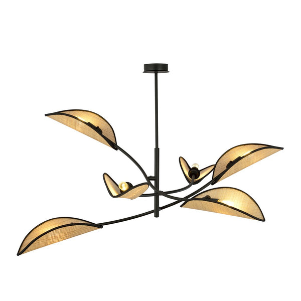 Plafonnier Lotus 6 lumières noir
