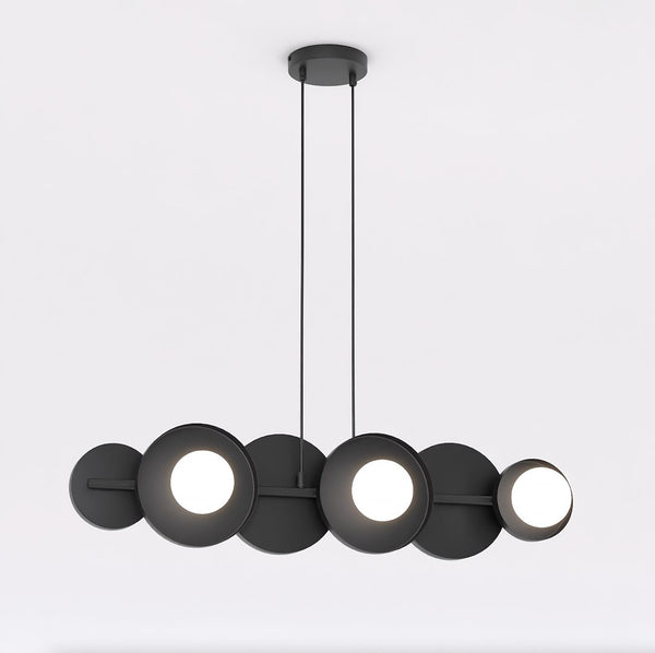 Suspension Modèle 6 lumières noire