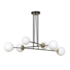 Suspension Ognis 6 lumières noire