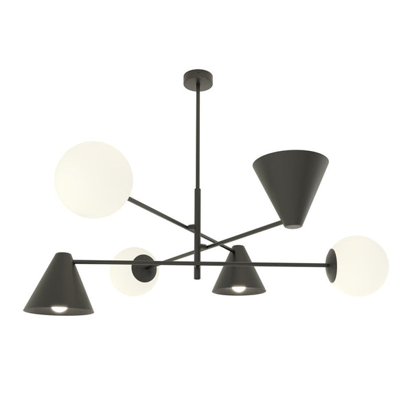 Suspension Hermes 6 lumières noire