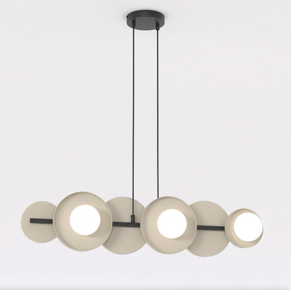 Suspension Modèle 6 lumières noire et moka