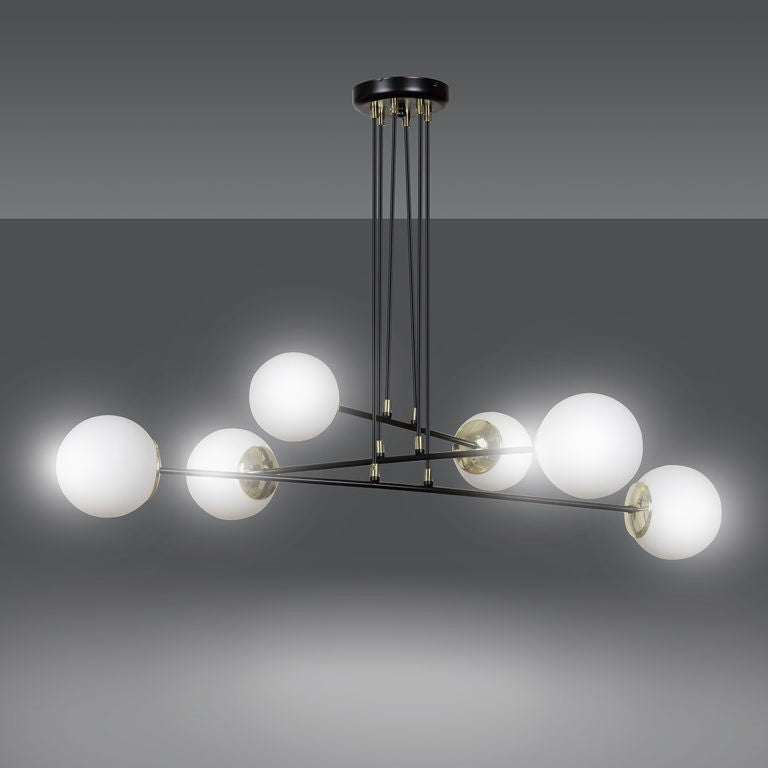 Suspension Ognis 6 lumières noire