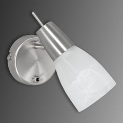 Applique murale Julia en verre, blanc marbré, Ø 8 cm