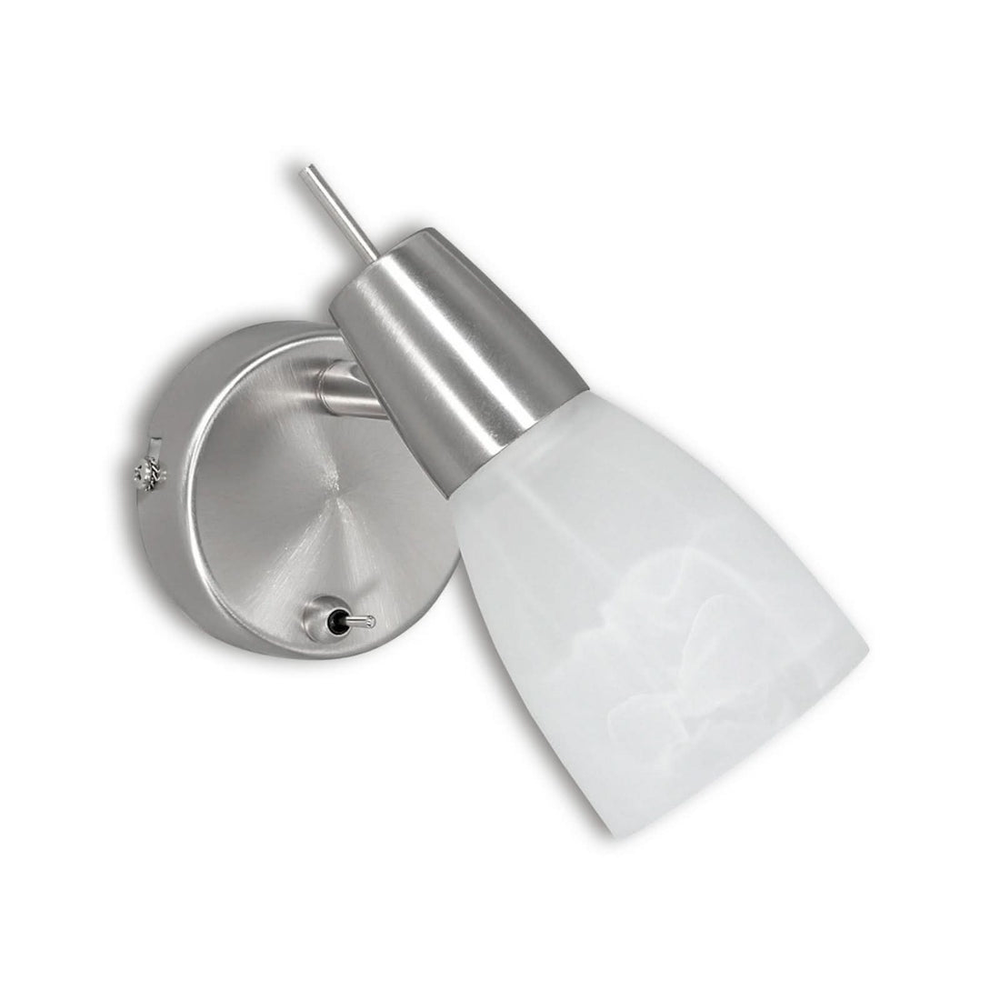 Applique murale Julia en verre, blanc marbré, Ø 8 cm