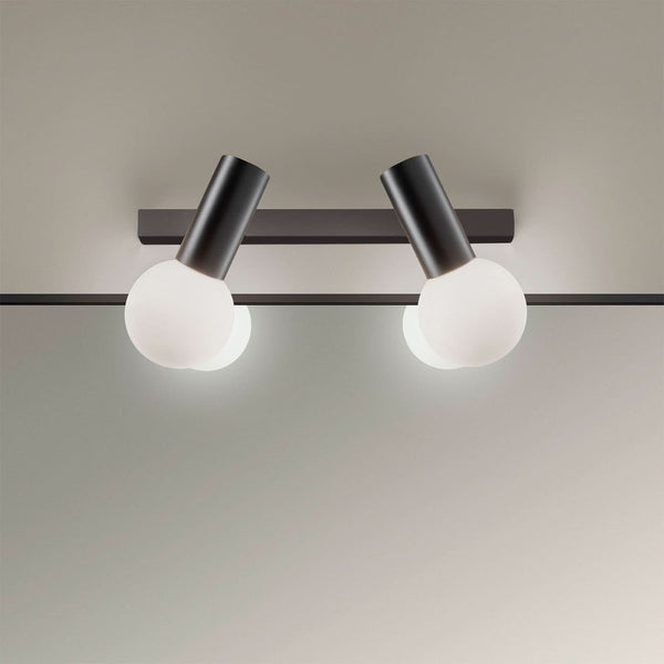 Applique murale Mist en verre, noir métallisé et blanc, 2 lumières, hauteur 20 cm, IP44