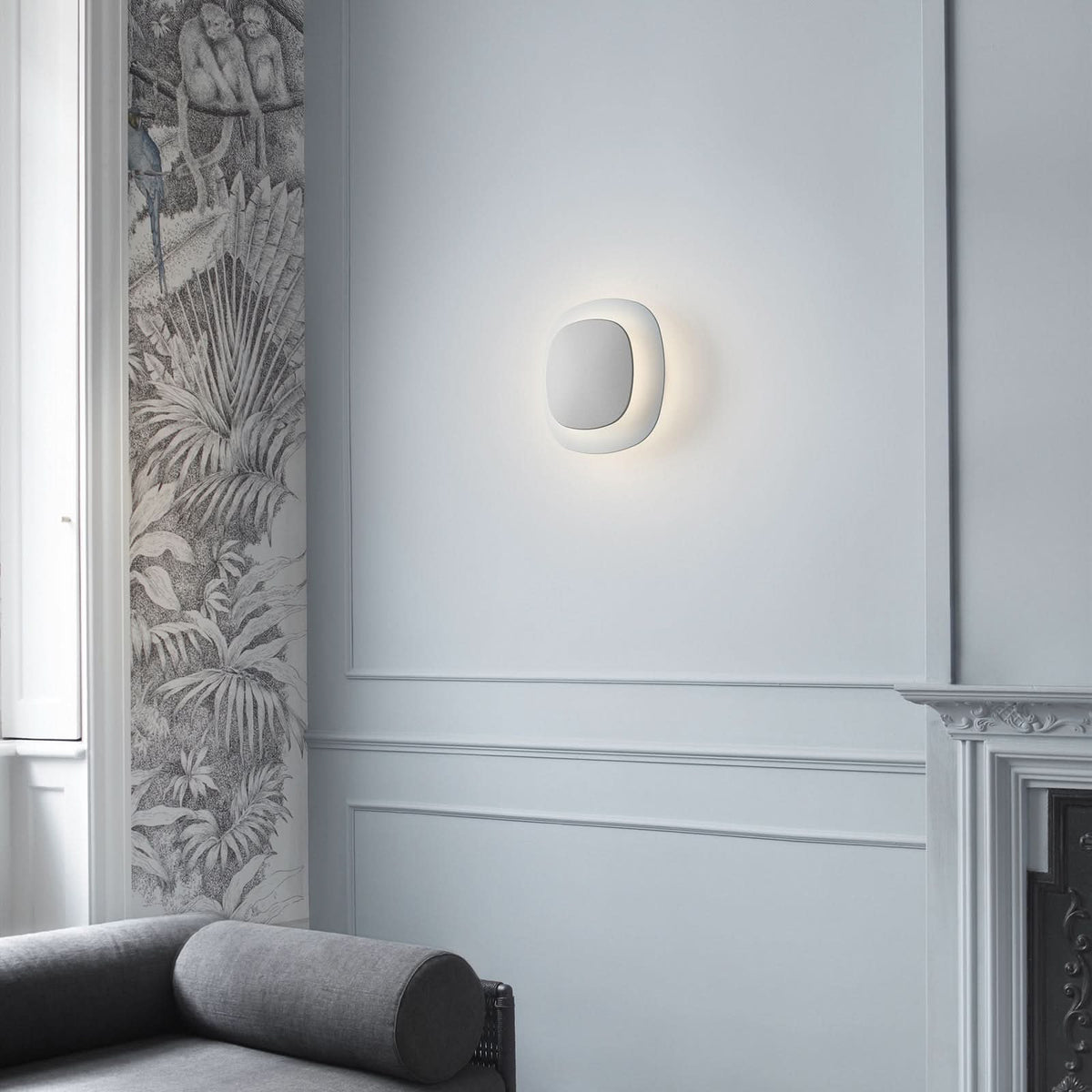 Applique murale LED Luthien en aluminium, blanc mat et transparent, hauteur 27 cm
