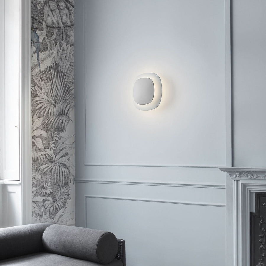Applique murale LED Luthien en aluminium, blanc mat et transparent, hauteur 27 cm