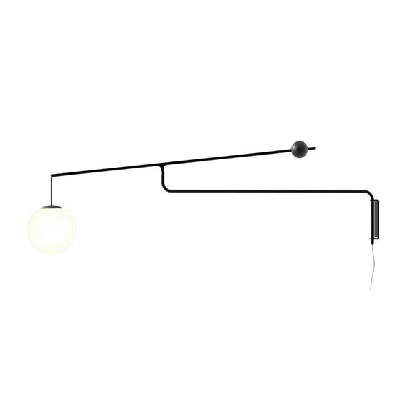 Applique murale Malamata en verre, noir mat et blanc, hauteur 35 cm