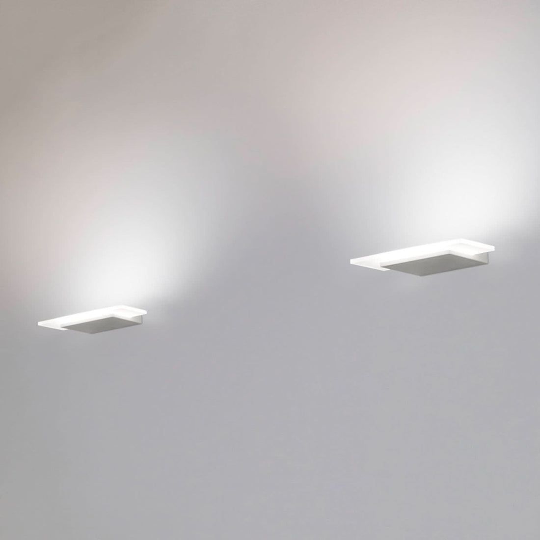 Applique murale LED Dublight en métal, blanc mat, hauteur 3 cm, 3000 K, 17 W