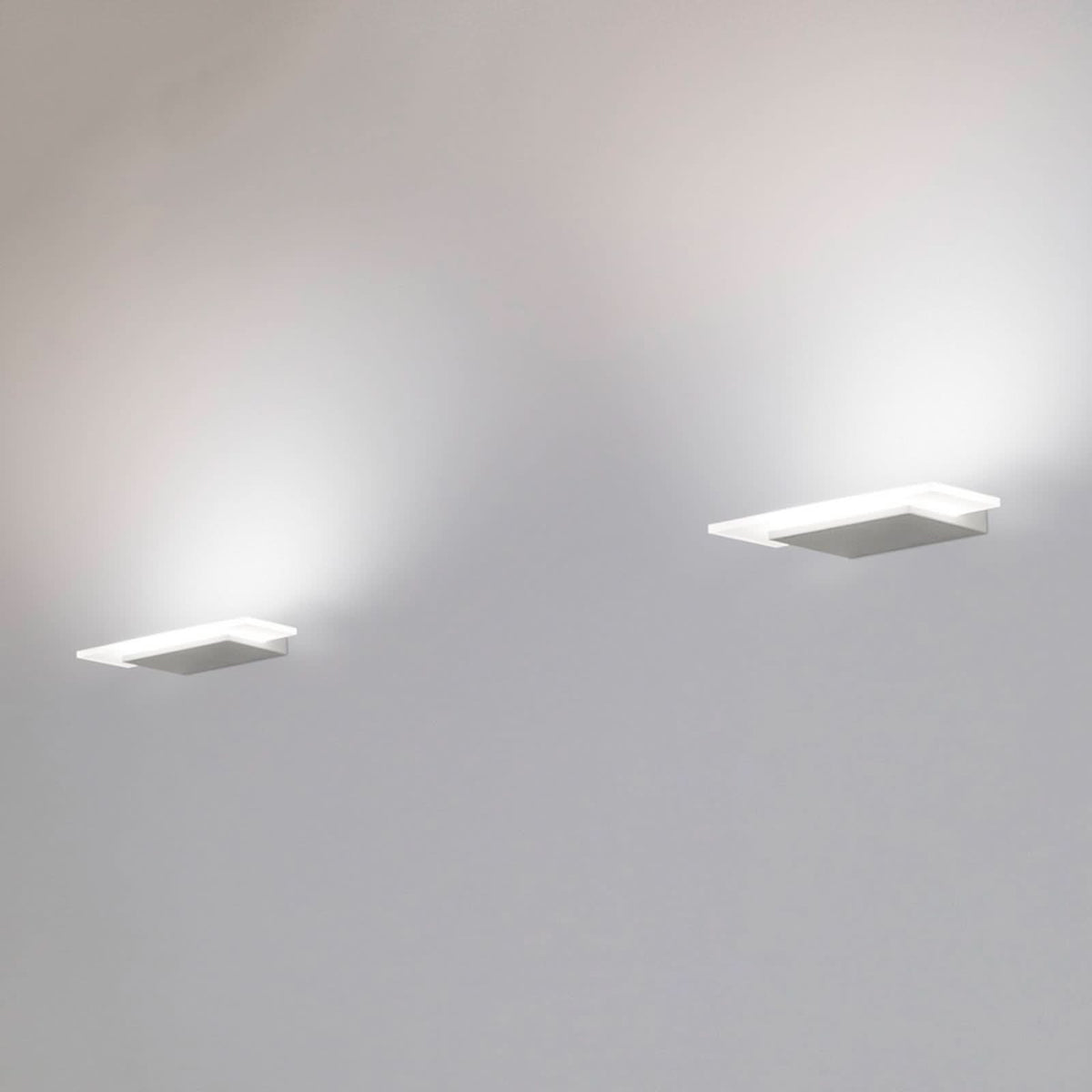Applique murale LED Dublight en métal, blanc mat, hauteur 3 cm, 3000 K, 17 W