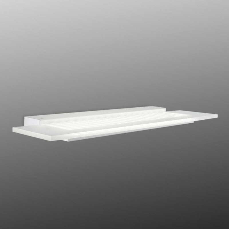Applique murale LED Dublight en métal, blanc mat, hauteur 3 cm, 3000 K, 27 W