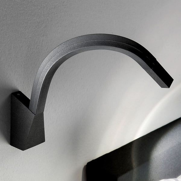 Applique murale LED Snake en métal, noir