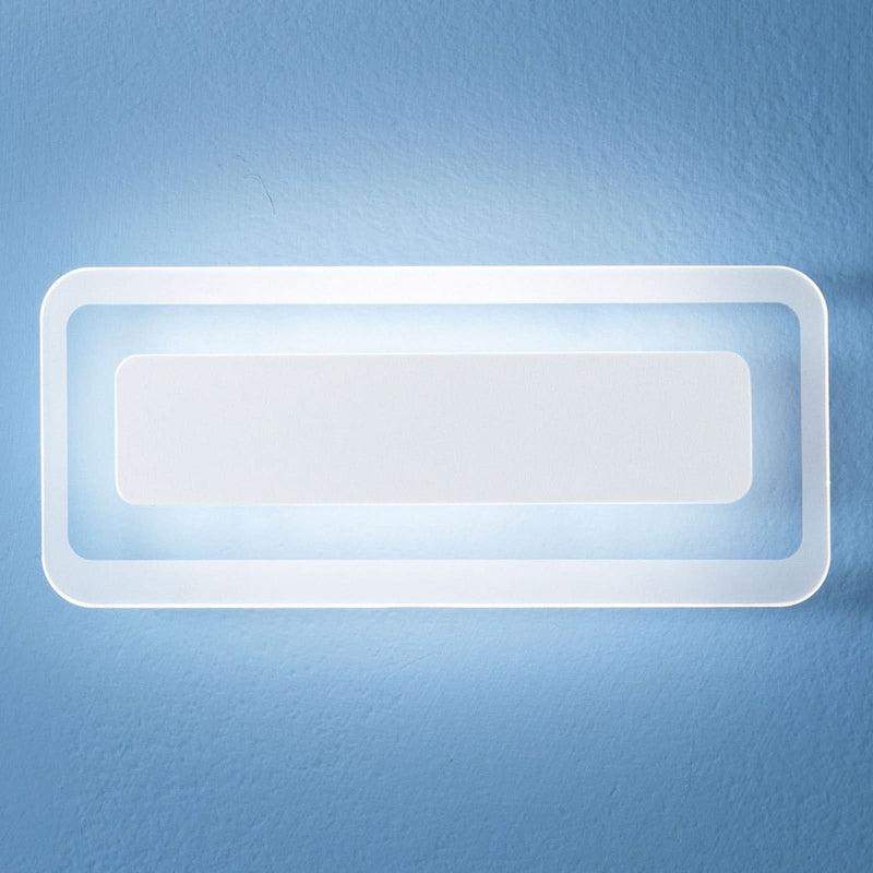 Applique murale LED Antille en verre, blanc et transparent, hauteur 13,5 cm