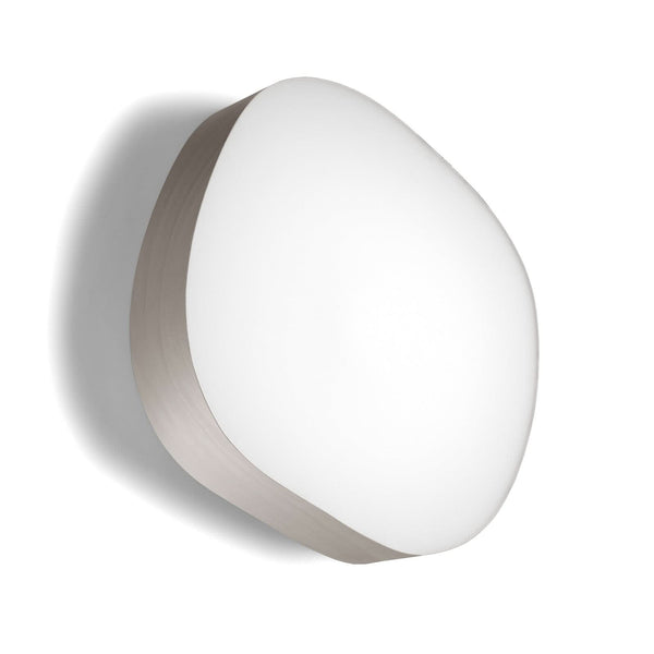 Applique murale LED Guijarro Large en métal, gris et blanc, hauteur 41 cm