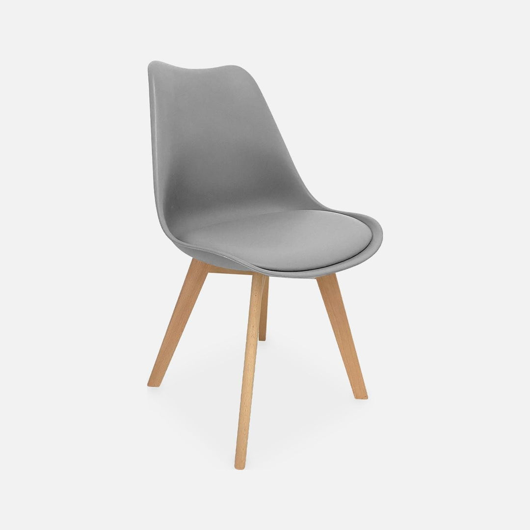 Alice'S Home - Lot De 6 Chaises Scandinaves. Pieds Bois De Hêtre. Chaises 1 Place. Gris | Designix - Amazon    - https://designix.fr/