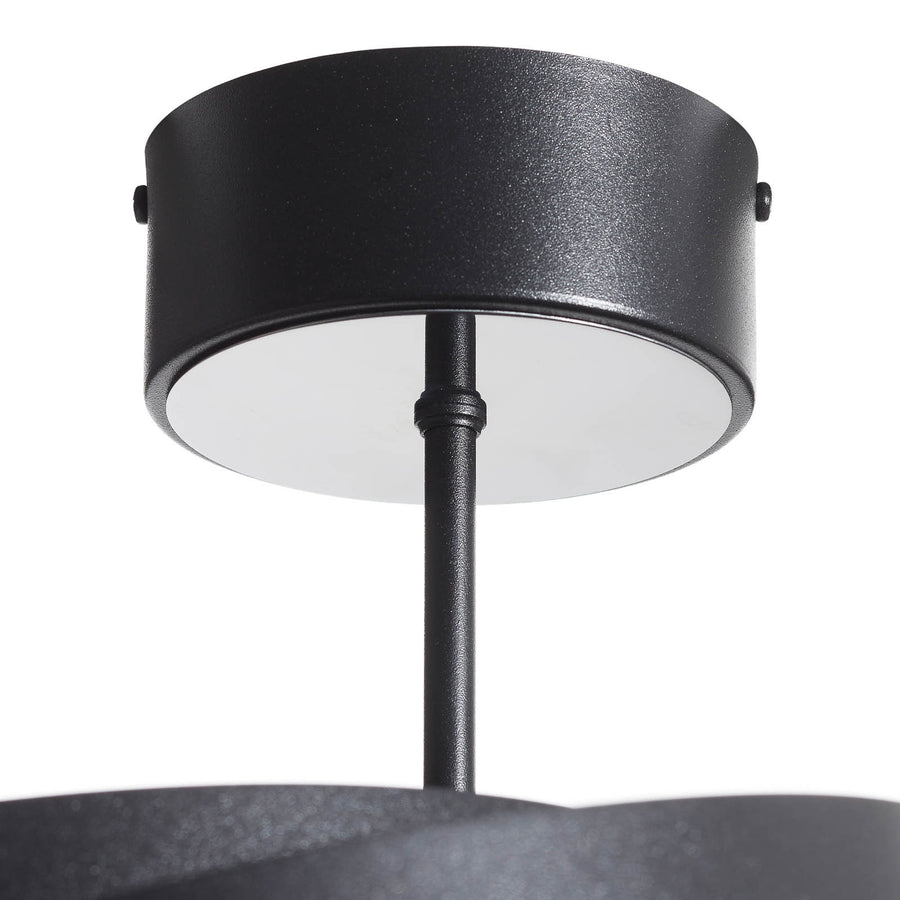 Plafonnier Vento en métal, noir, 4 lumières, Ø 60 cm