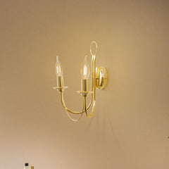 Applique murale en acier, doré, 2 lumières, hauteur 35 cm