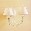 Applique murale Bona en tissu, blanc, 2 lumières, hauteur 30 cm