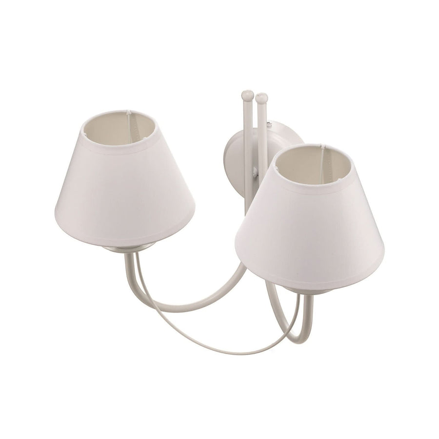 Applique murale Bona en tissu, blanc, 2 lumières, hauteur 30 cm