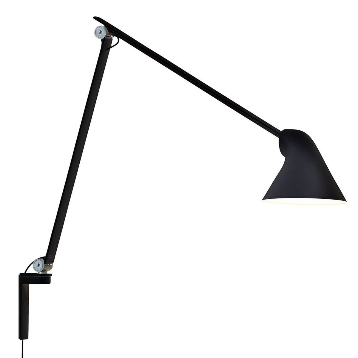 Applique murale LED NJP en aluminium, noir, hauteur 60,5 cm