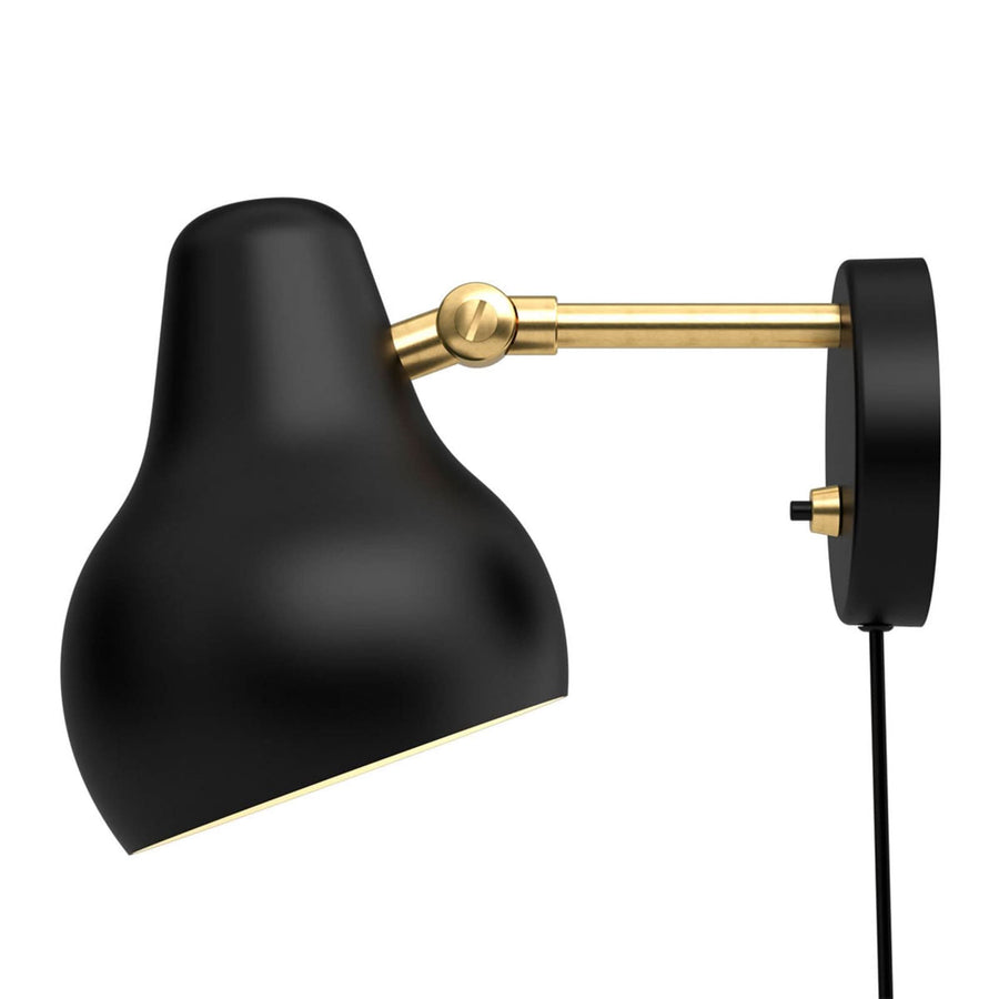 Applique murale LED VL38 en laiton, noir, hauteur 19 cm