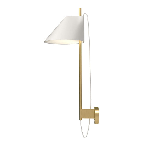 Applique murale LED Yuh Brass en laiton, blanc, hauteur 62,6 cm