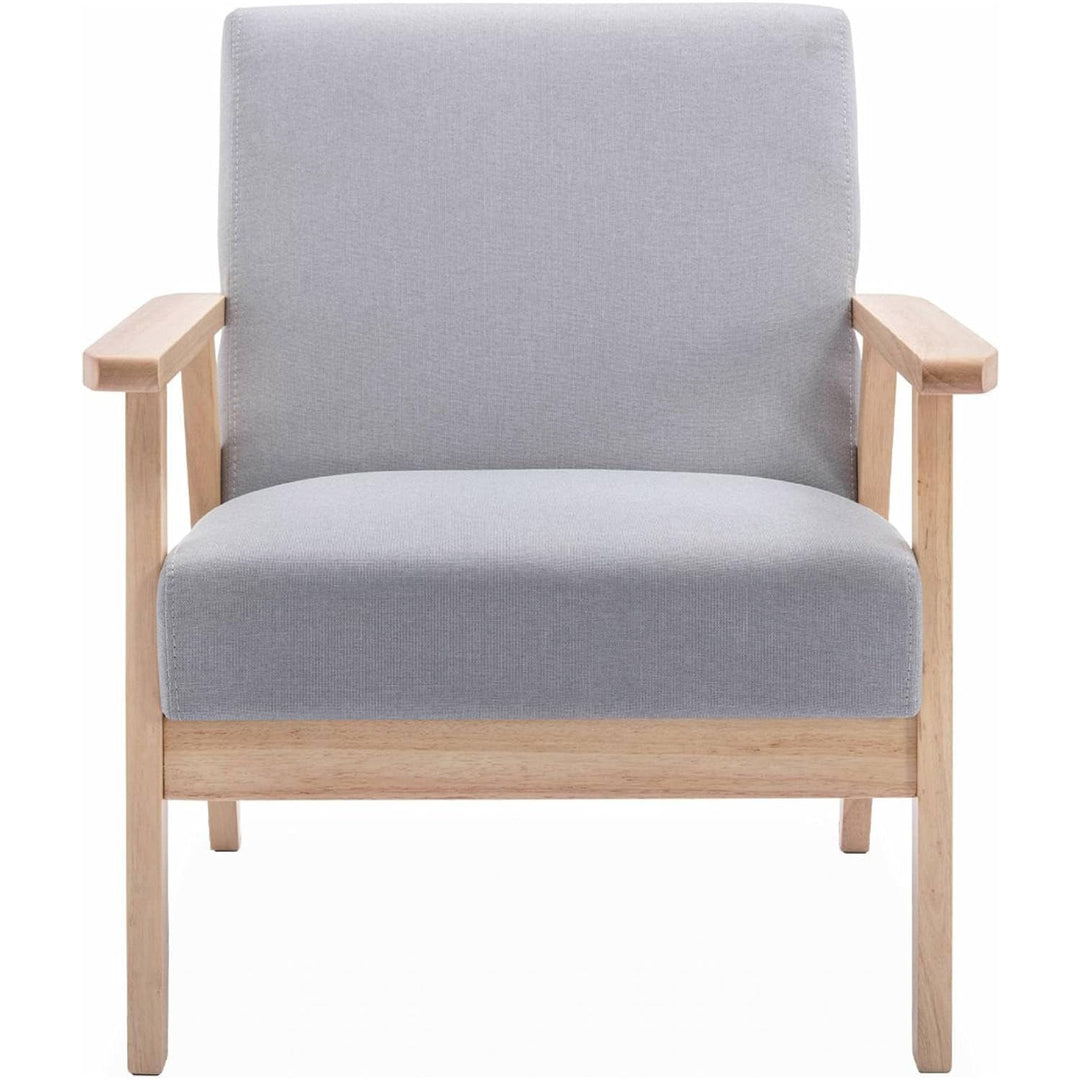 Alice'S Home - Fauteuil Scandinave En Bois Et Tissu Gris Clair. Isak. L 64 X P 69.5 X H 73Cm | Designix -     - https://designix.fr/