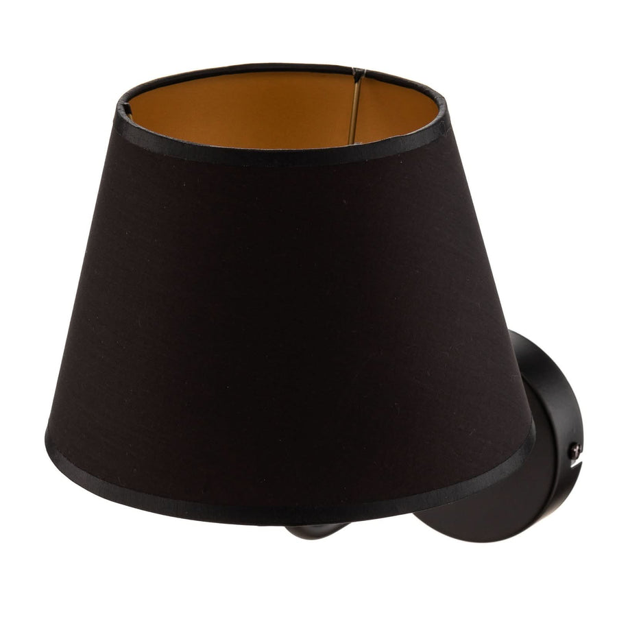 Applique murale Soho en tissu, noir et doré, hauteur 23 cm